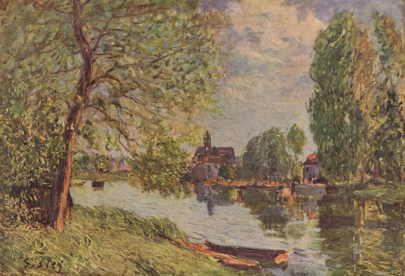 Elvlandskap ved Moret-sur-Loing - Alfred Sisley