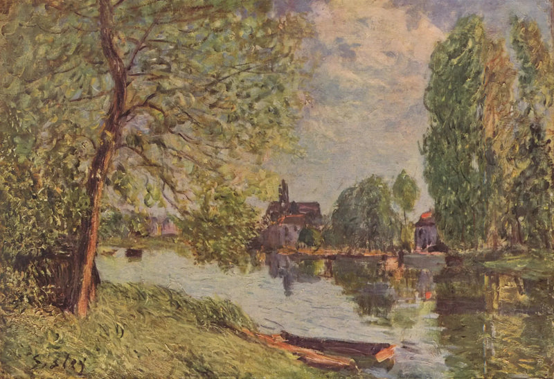 Elvlandskap ved Moret-sur-Loing - Alfred Sisley