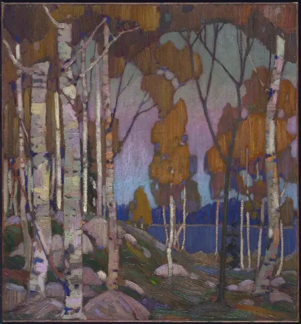 Dekorativt landskap: bjørker - Tom Thomson

Source:
Paysage décoratif : bouleaux - Tom Thomson