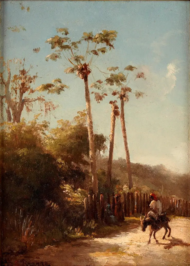 Antillene Landskap, Rytter og esel på en vei - Camille Pissarro