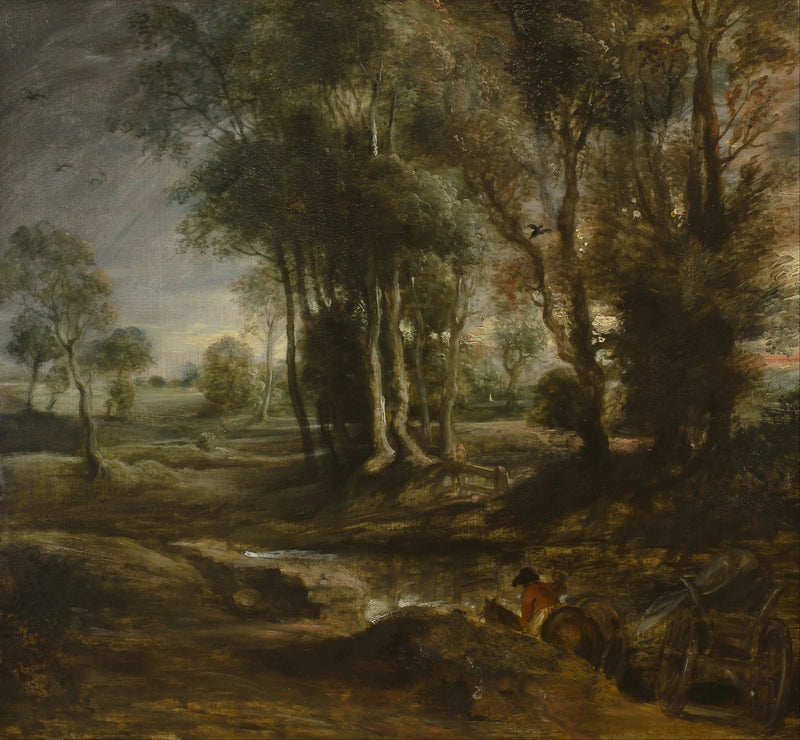 Kveldslandskap med vedhenger - Peter Paul Rubens