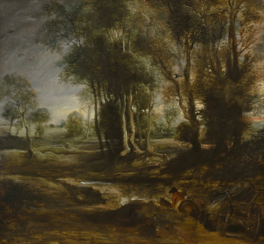 Kveldslandskap med vedhenger - Peter Paul Rubens