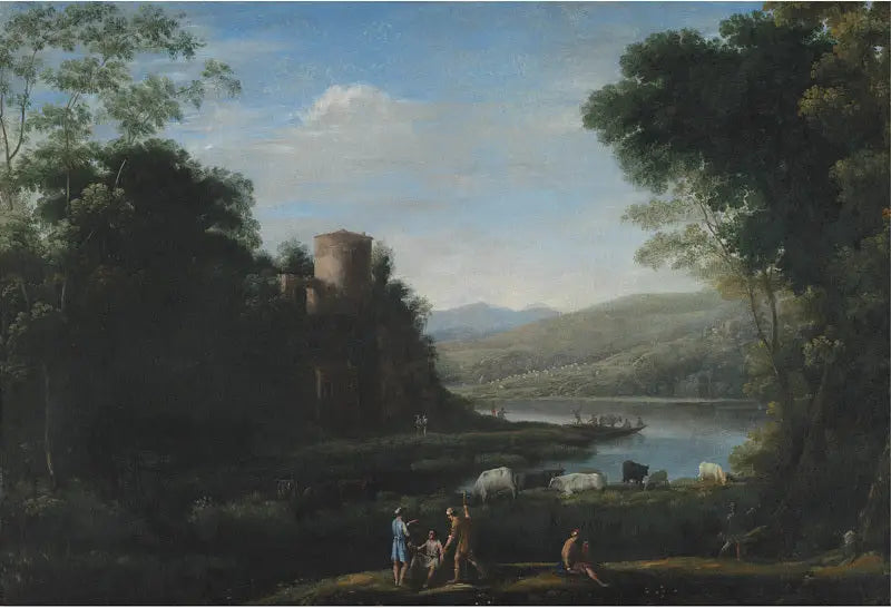 Elvlandskap med hyrder - Claude Lorrain