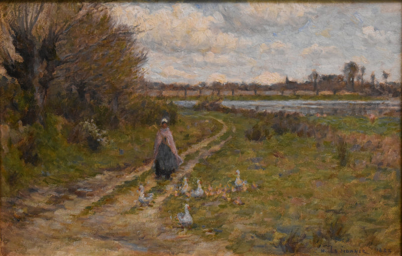 Landskap, gåsepasser - Henri Le Sidaner