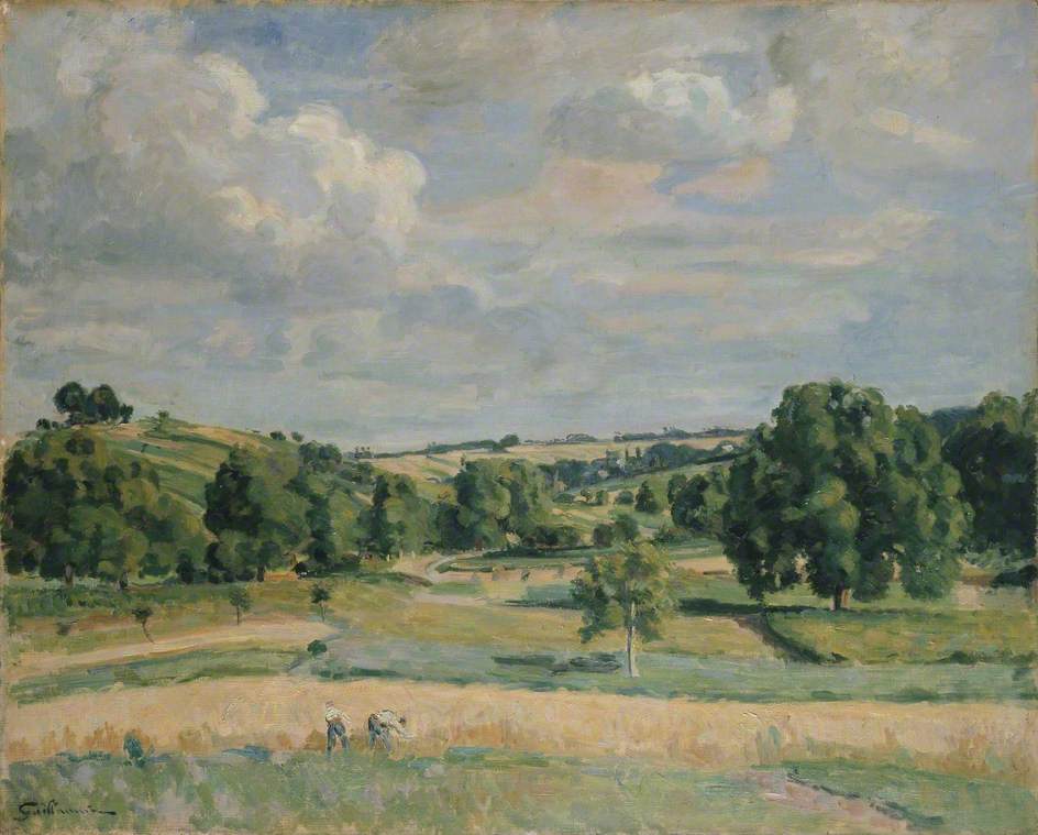 Paysage : La période des récoltes dans la vallée de la Somme - Armand Guillaumin image 1 copie de tableau peinte à la main