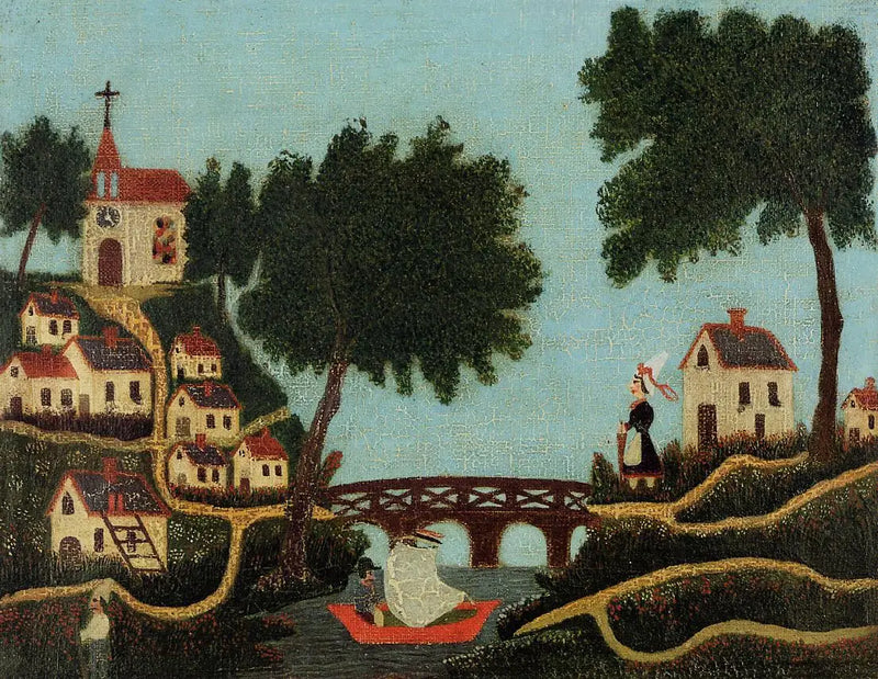 Landskap, broen - Henri Rousseau