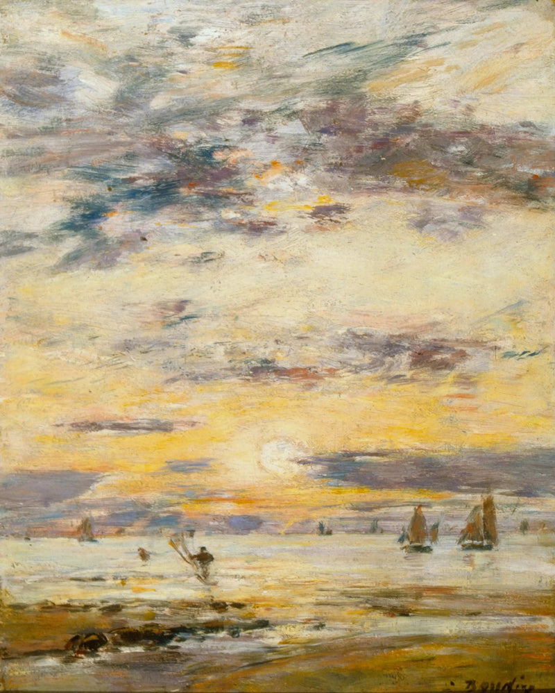 Maritimt landskap - Solnedgang - Eugène Boudin