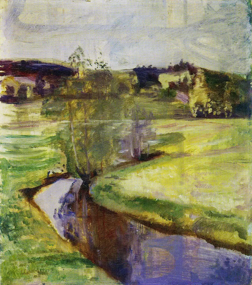Reproduction du tableau « Paysage norvégien de printemps - Edvard Munch » par Alpha Reproduction en peinture à l’huile