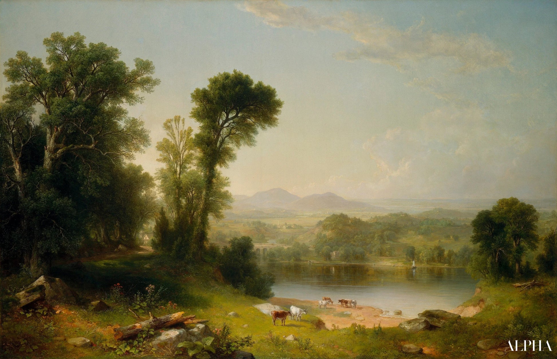 Pastoralt landskap, 1861 - Asher Brown Durand - Høykvalitets reproduksjoner av malerier og bilder