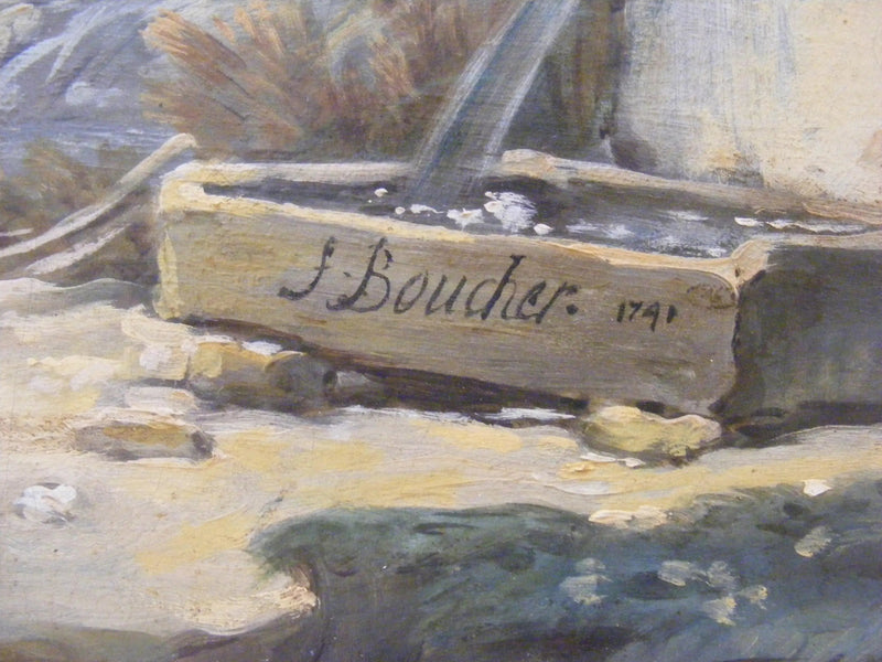 Landskap med landsby ved elven - François Boucher