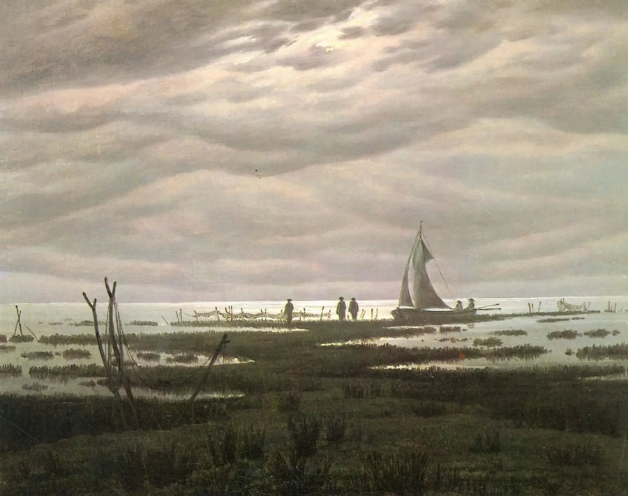 Flatt landskap i Greifswald-bukten - Caspar David Friedrich