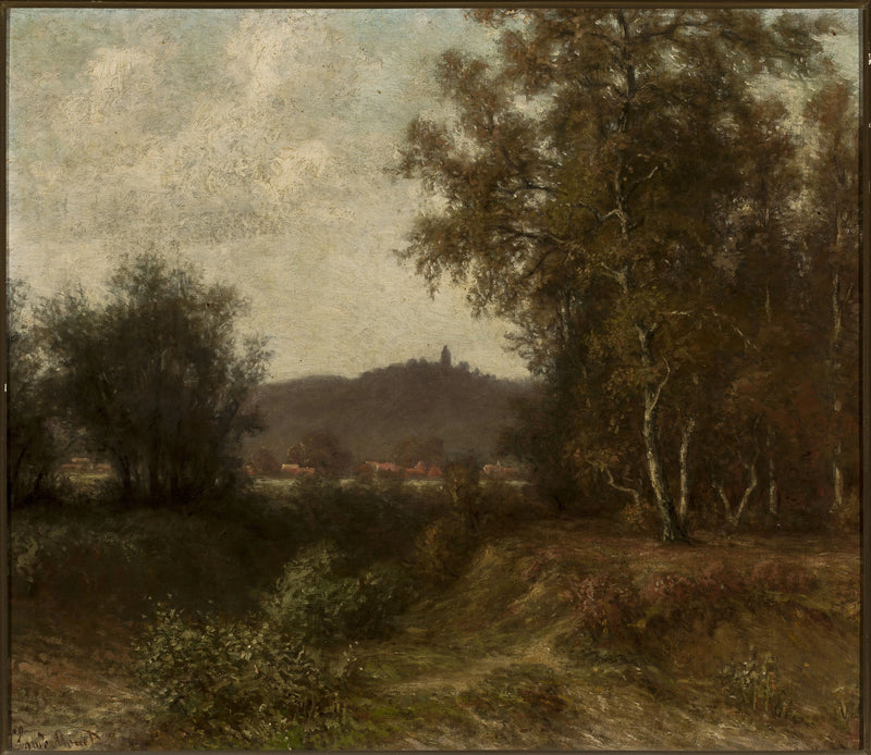 Landlig landskap med trær, etter Claude Monet - 1882