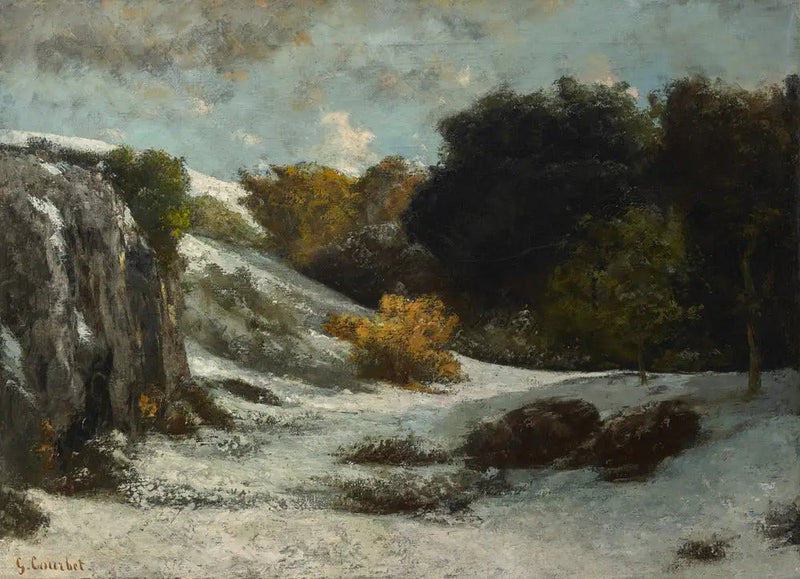 Landskap under snøen - Gustave Courbet