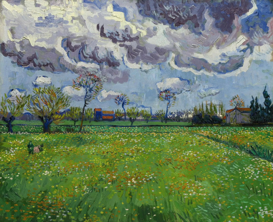 Landskap under en urolig himmel - Vincent van Gogh