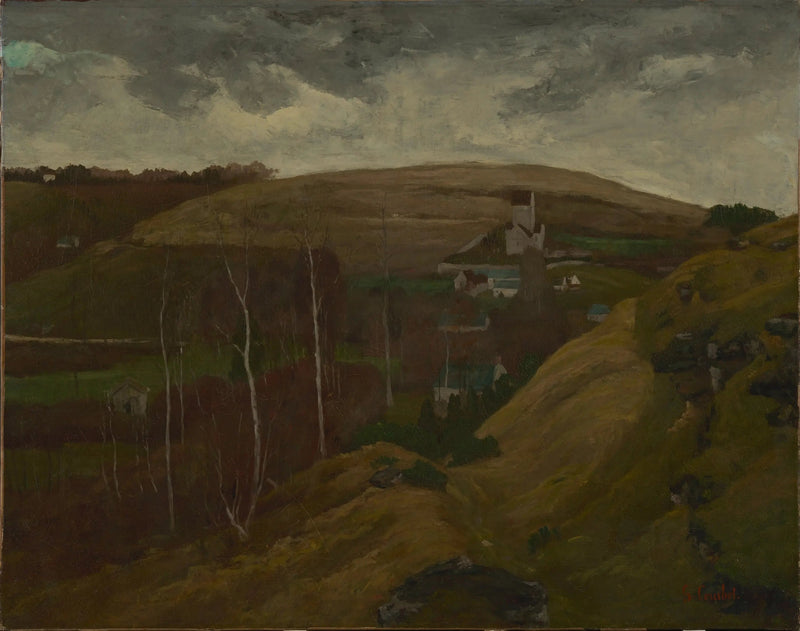 Bakket landskap - Gustave Courbet