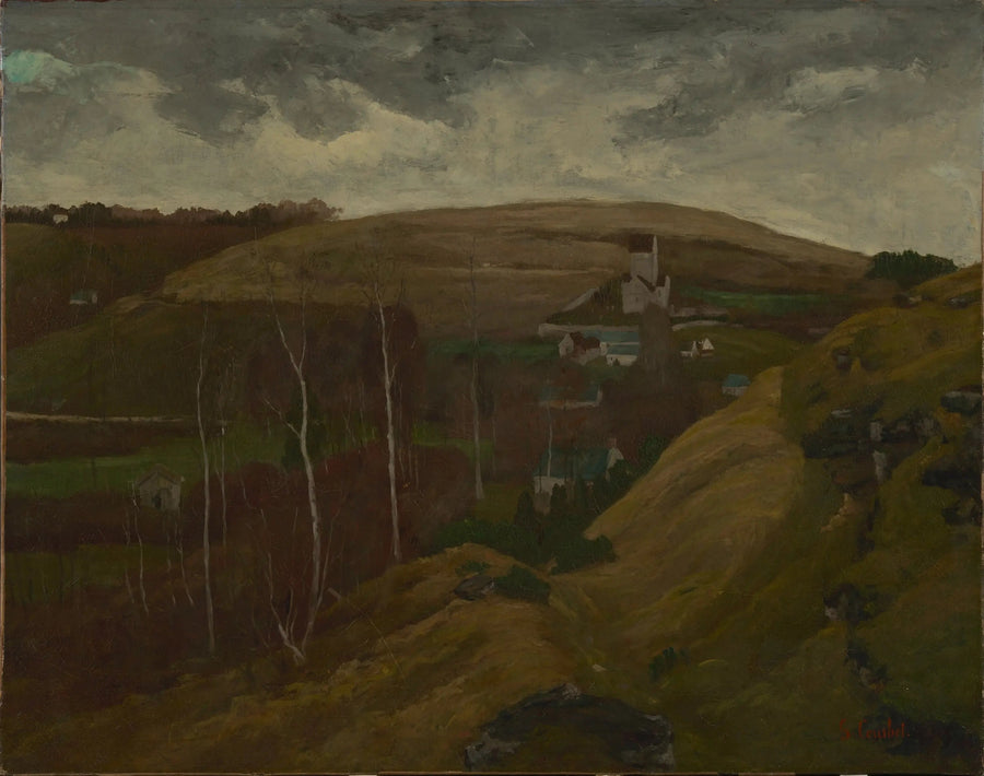 Bakket landskap - Gustave Courbet