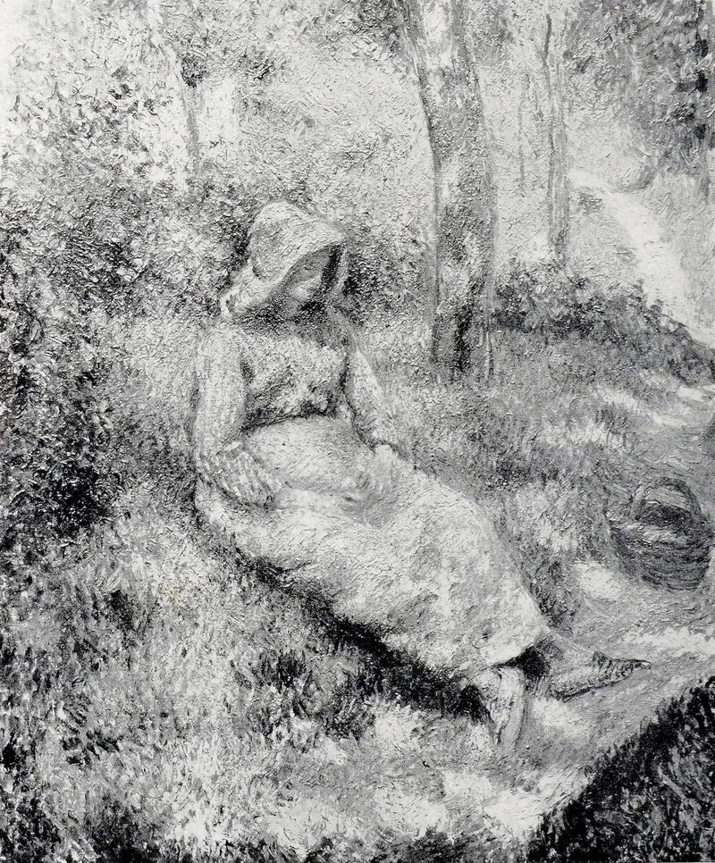 Sittende bonde - Camille Pissarro