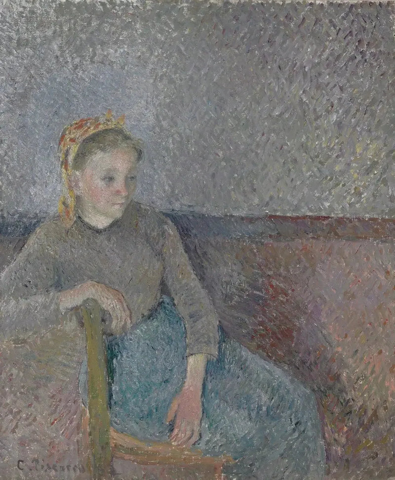 Sittende bonde - Camille Pissarro