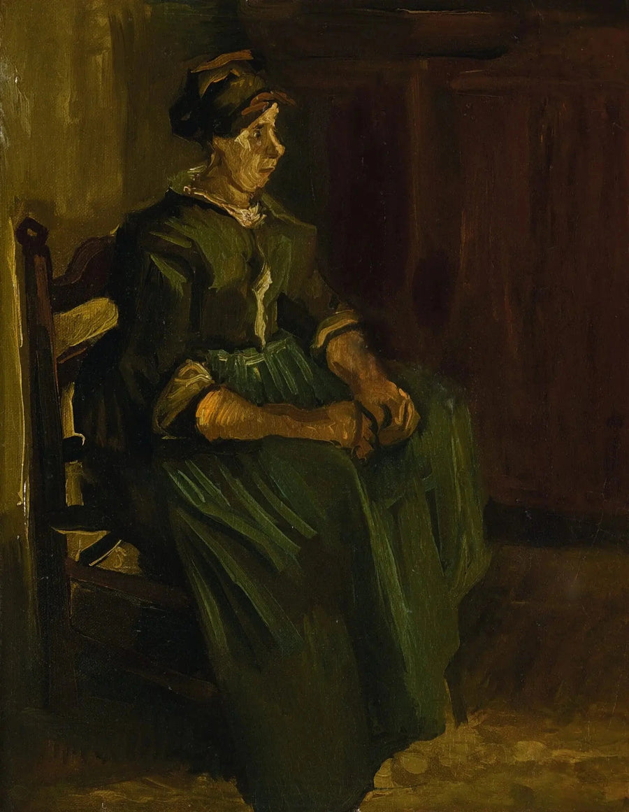 Bondekvinne sittende på en stol - Vincent van Gogh