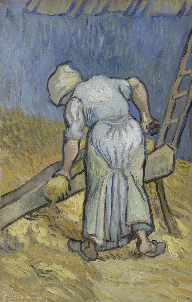 Bondekvinne som knuser lin (etter mais) - Vincent van Gogh