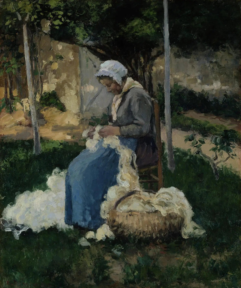 Kvinne som reder ut ull - Camille Pissarro