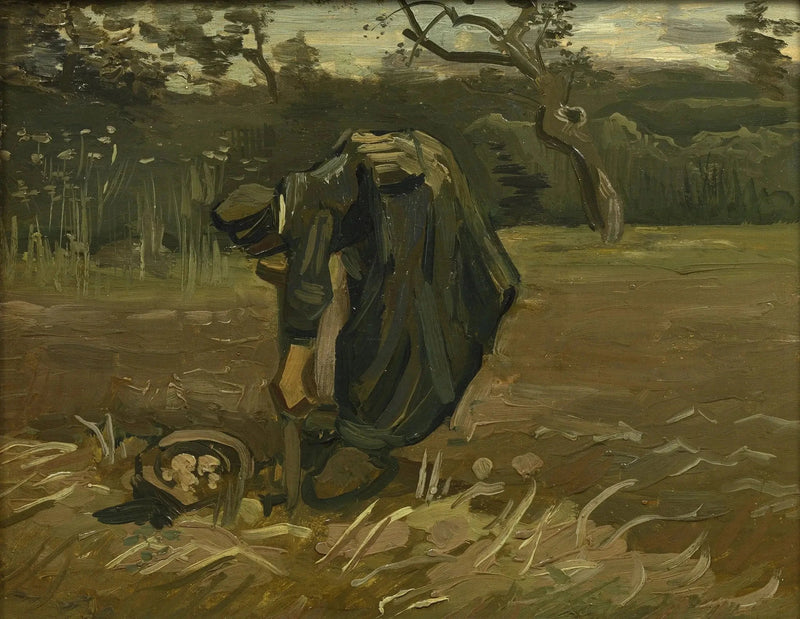 Bondekvinne som graver opp poteter - Vincent van Gogh
