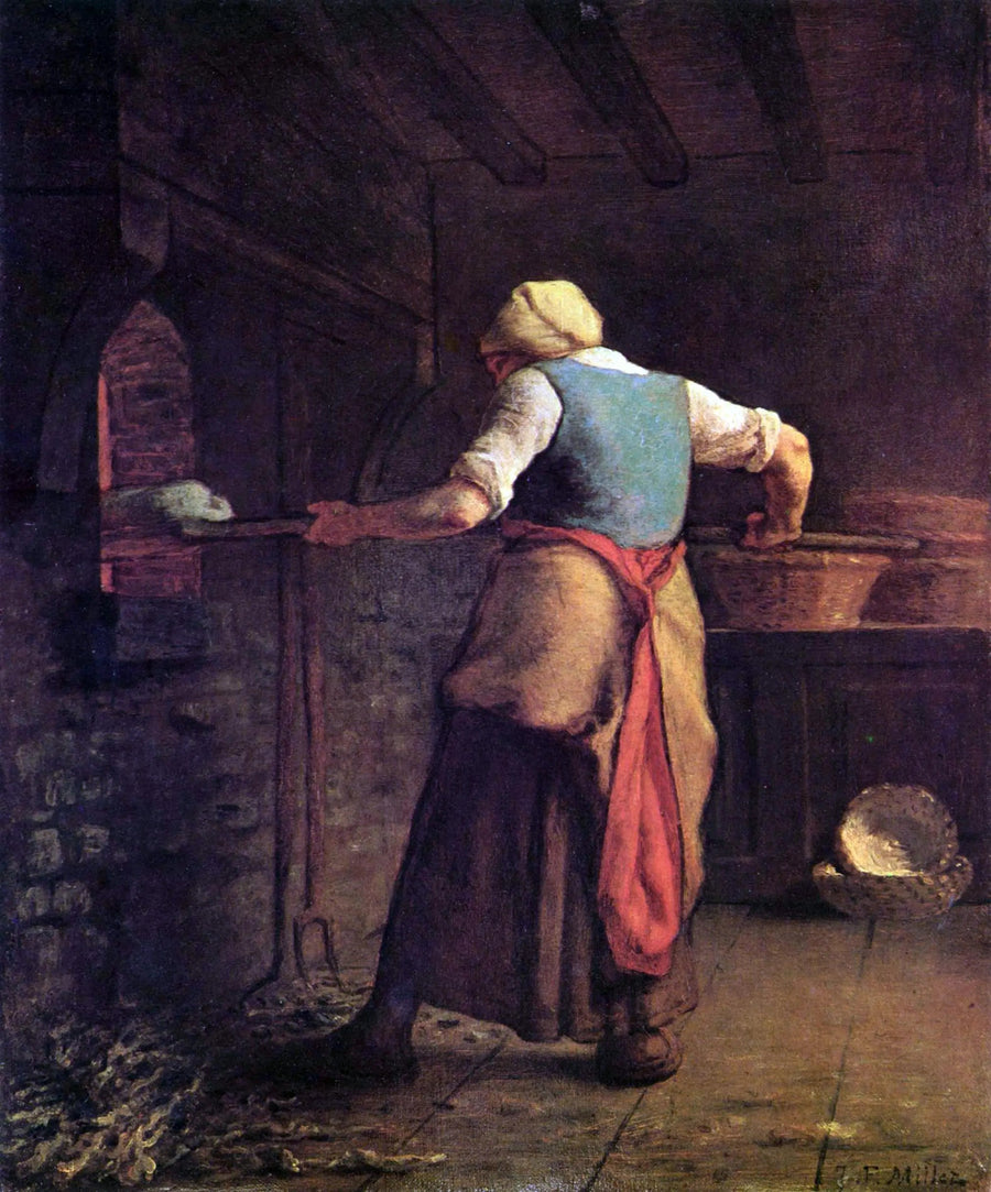 Bøndinneske som baker sitt brød - Jean-François Millet