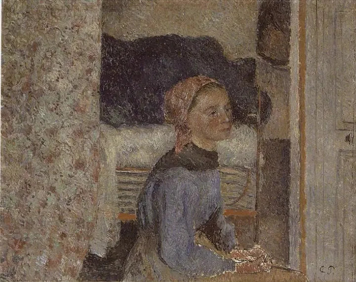Bonde, innendørs - Camille Pissarro