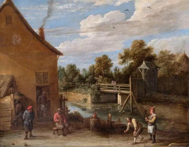 Bønder som spiller boule foran en vertshus ved bredden av en elv - David Teniers den Yngre

Source:
Paysans jouant aux boules devant une auberge au bord d'une rivière - David Teniers le Jeune