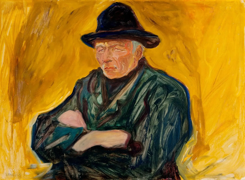 Fisker på gul bakgrunn - Edvard Munch