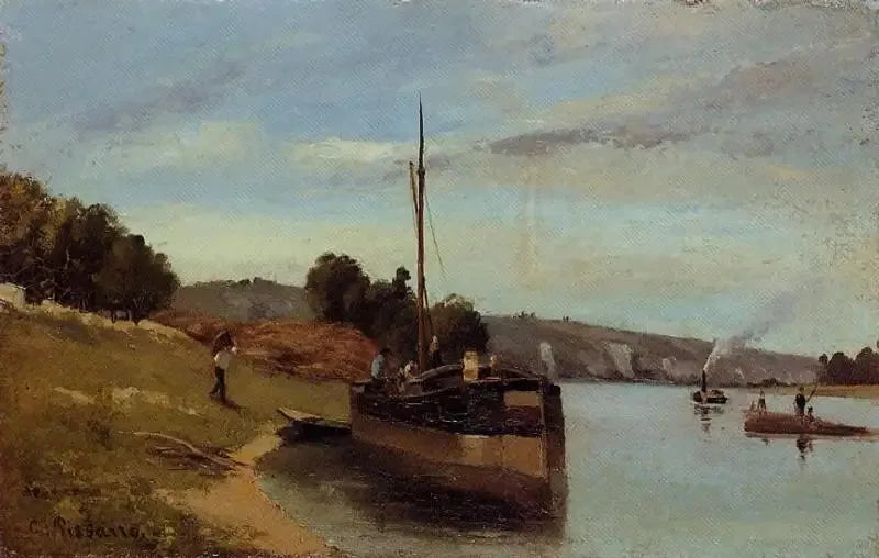 Båter ved La Roche-Guyon Argenteuil, Tivoli - Camille Pissarro