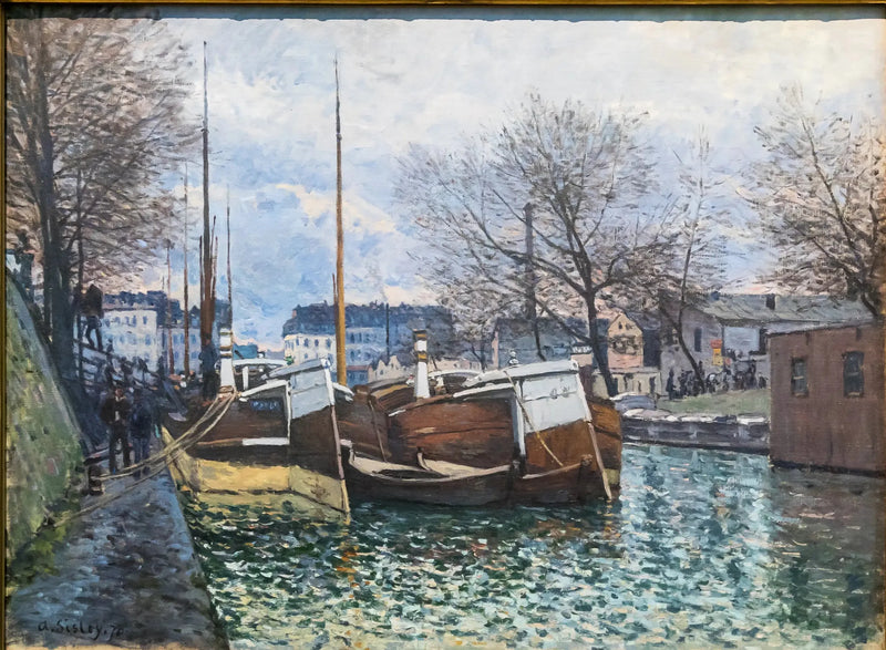 Båter på kanalen Saint-Martin - Alfred Sisley