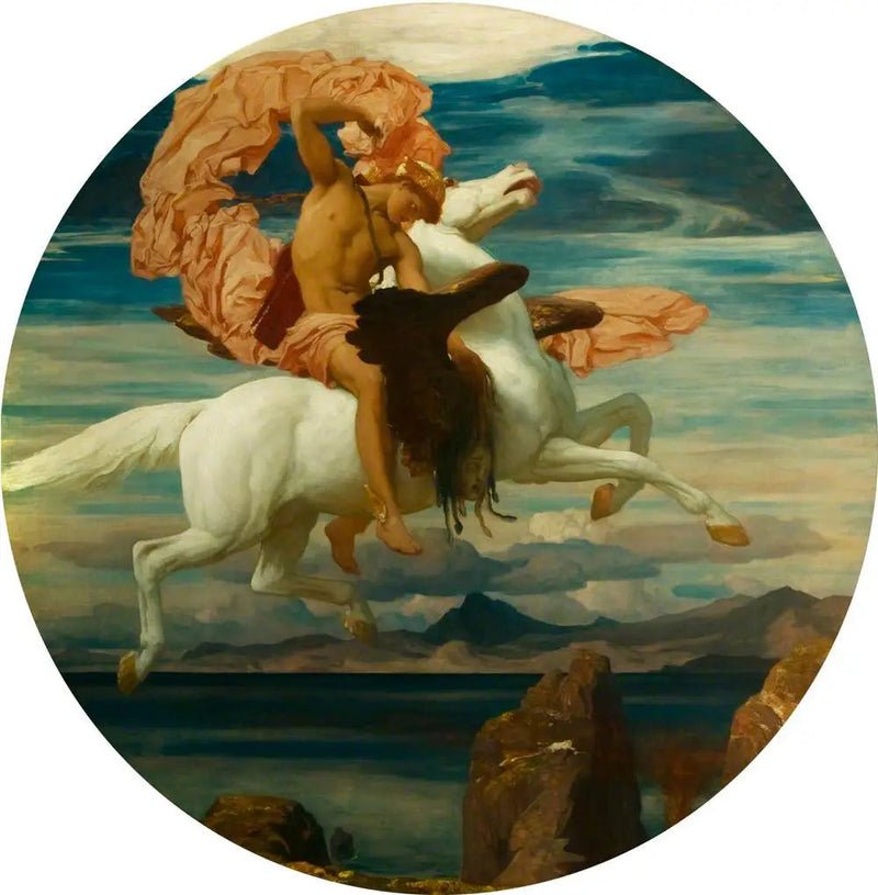Persée, sur Pégase, se précipitant til unnsetning av Andromeda - Frederic Leighton

Source:
Persée, sur Pégase, se précipitant au secours d'Andromède - Frederic Leighton