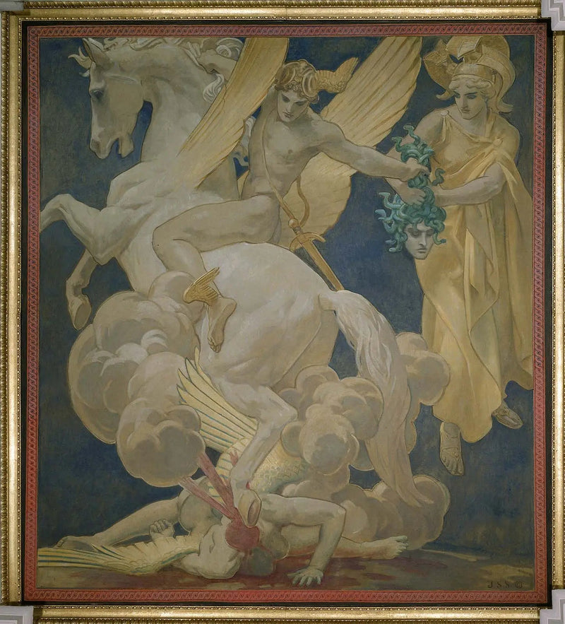 Perseus på Pegasus som dreper Medusa - John Singer Sargent