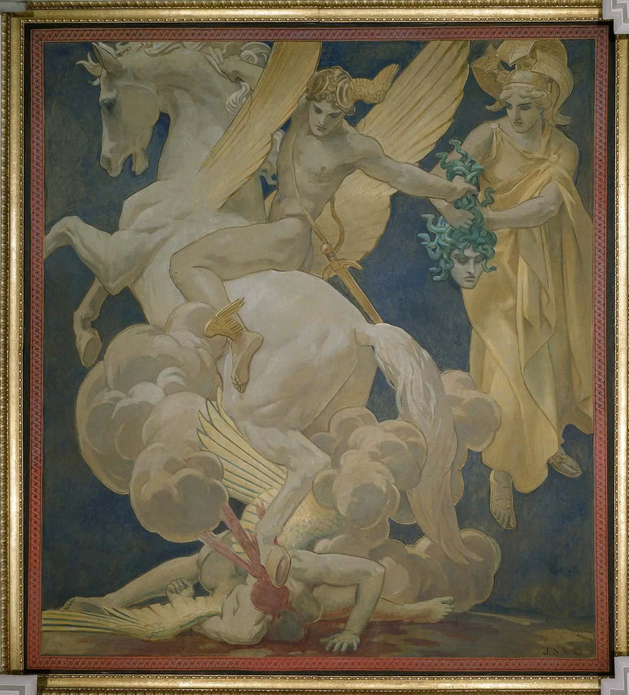 Perseus på Pegasus som dreper Medusa - John Singer Sargent