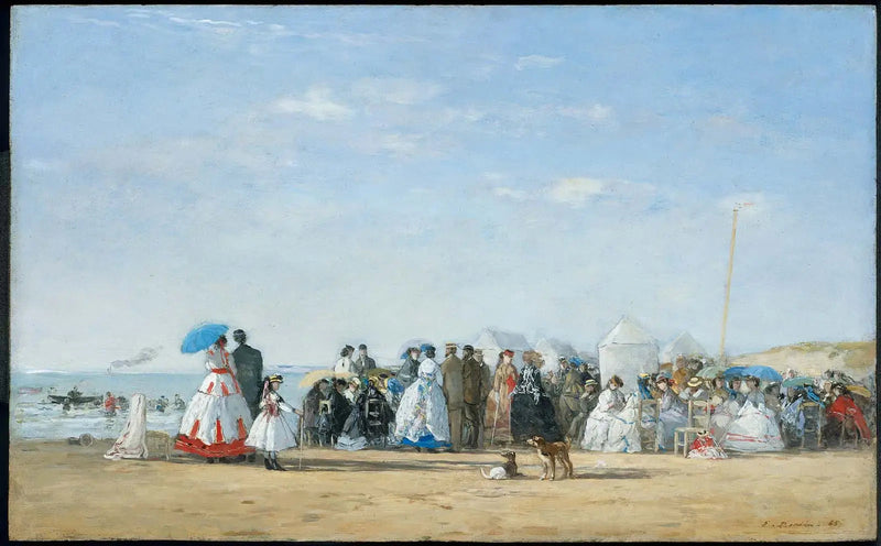 Motebilder på stranden - Eugène Boudin