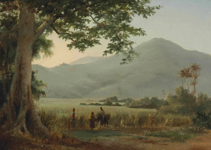 Personer som diskuterer ved kanten av en vei - Camille Pissarro
