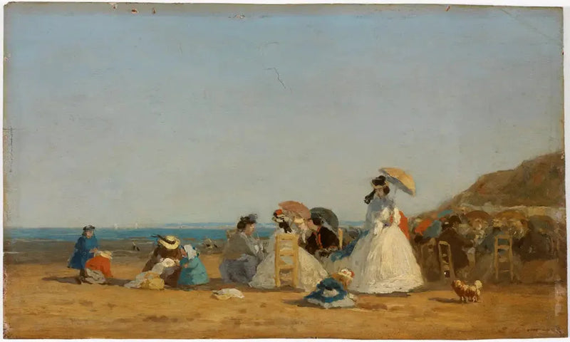 Personer på en strand - Eugène Boudin