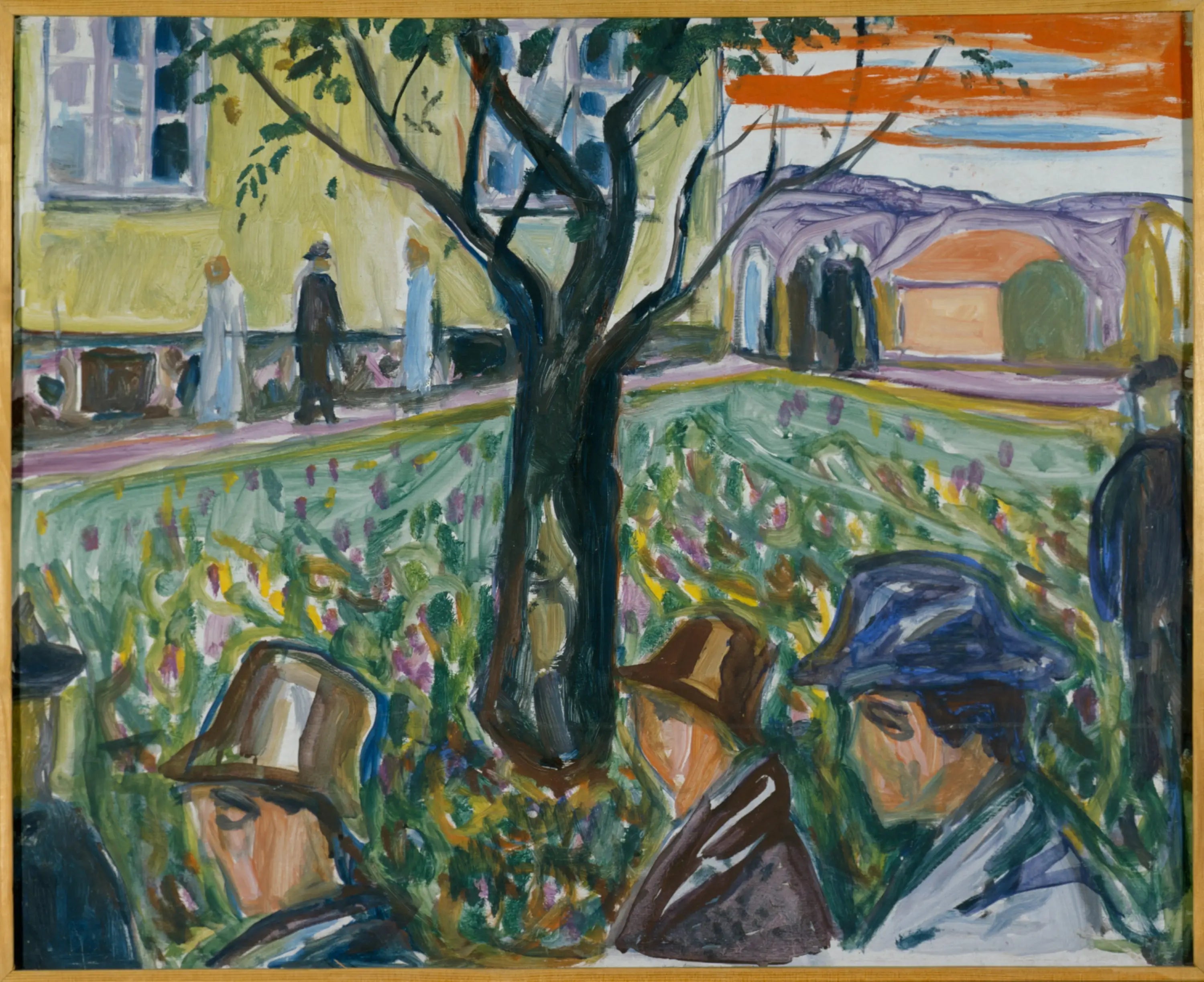 Reproduction du tableau « Personnes déambulant au jardin - Edvard Munch » par Alpha Reproduction en peinture à l’huile