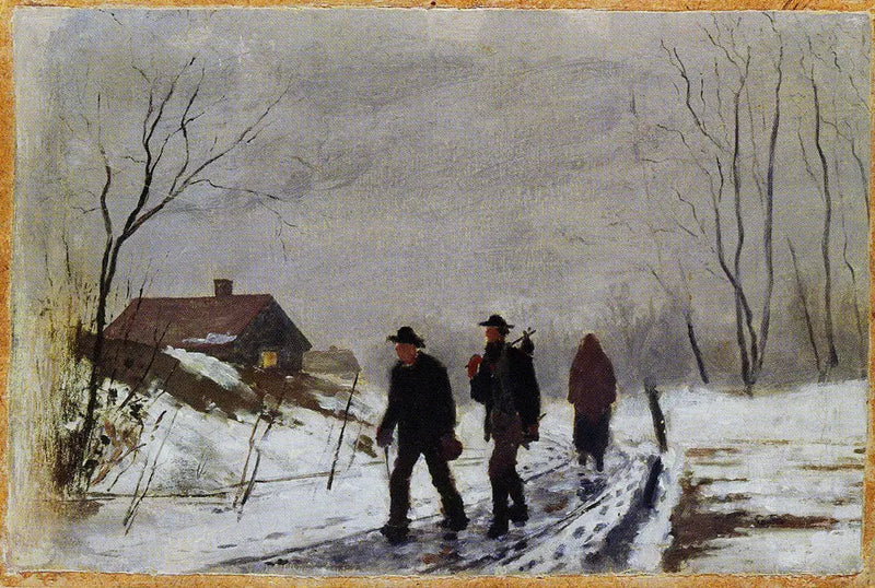Personer på rødt i våt snø - Edvard Munch