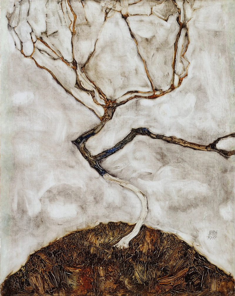 Liten tre på slutten av høsten - Egon Schiele