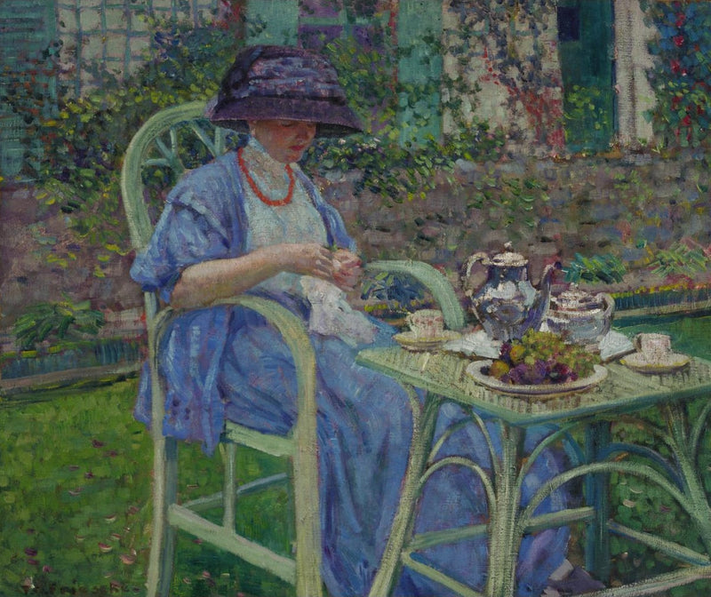 Frokost i hagen - Frederick Carl Frieseke