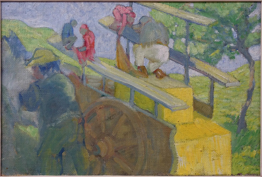 Liten ape på en vogn - Franz Marc