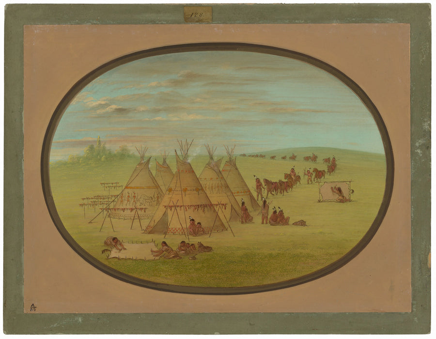Un petit village Sioux - George Catlin