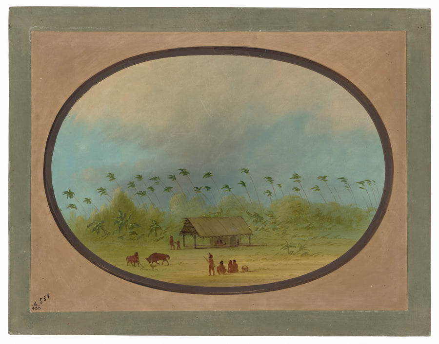 Un petit village Tobos - George Catlin