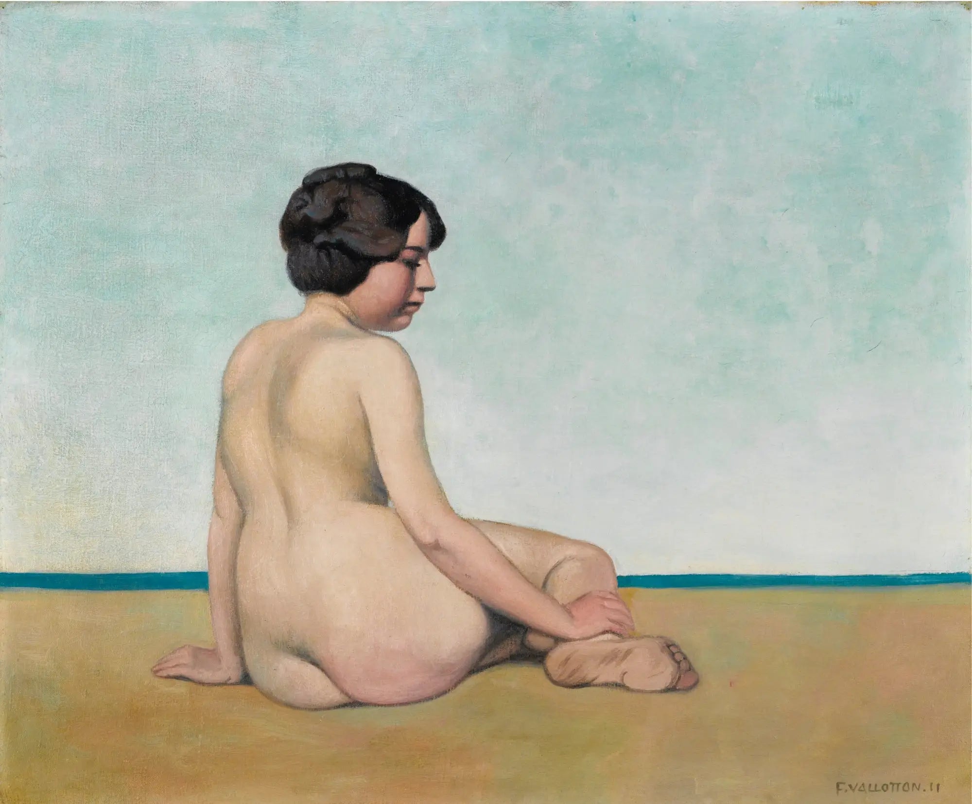 Petite baigneuse assise sur le sable - Félix Vallotton - Alpha Reproduction