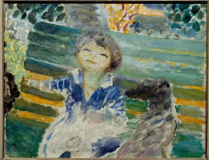 Liten jente og hunden hennes - Pierre Bonnard