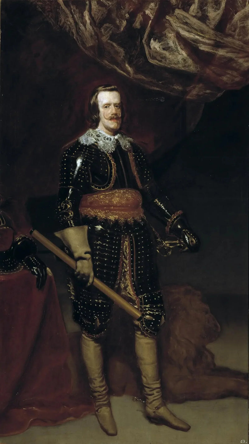 Filip IV i rustning, med en løve ved føttene - Diego Velázquez