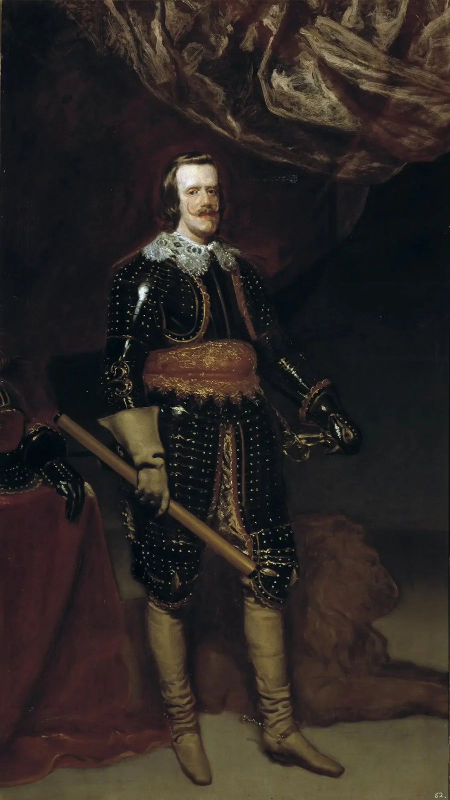 Filip IV i rustning, med en løve ved føttene - Diego Velázquez