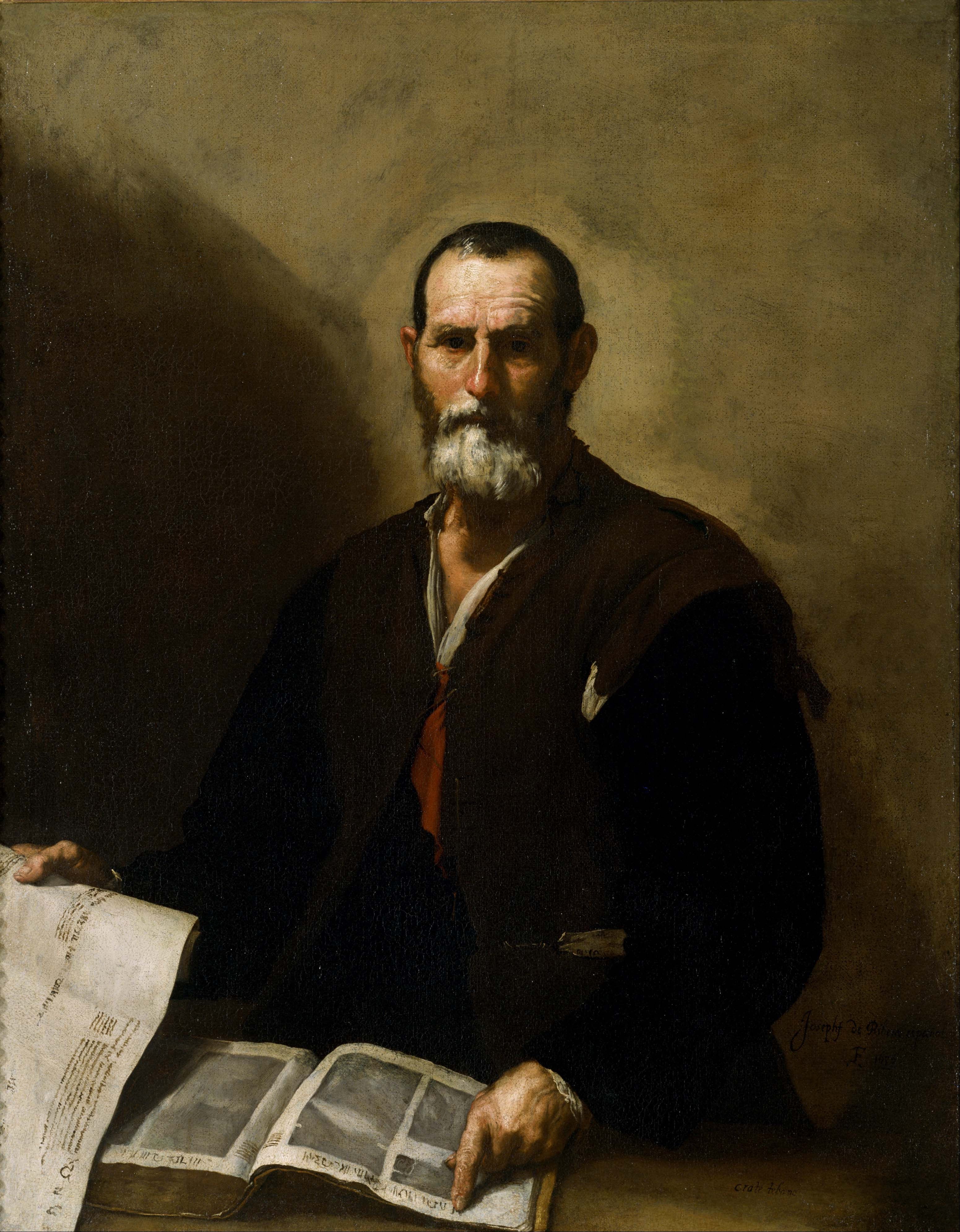 Philosophe Crates - Jusepe de Ribera image 1 copie peinte à la main à l’huile